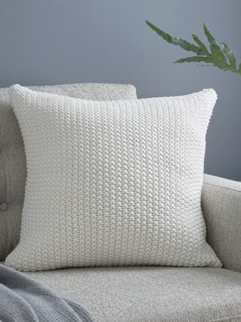 Cotton Fisherman Pillow Cover Ivory